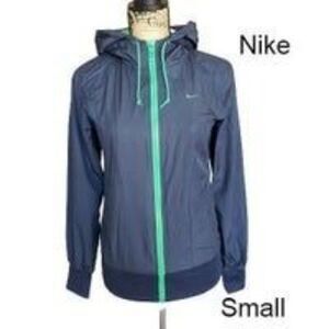 Nike Women's Lightweight Full Zip Hooded Jacket Windrunner  Blue Small NWOT